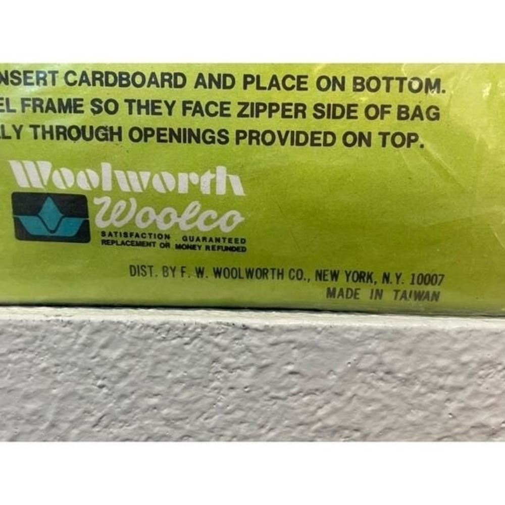 Vintage Woolworth Floral Vinyl Dress Bag NOS Jumbo Garment Storage‎ Cover Retro - Picture 7 of 7